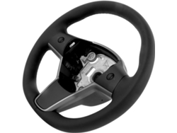 Volante De Coche De Cuero Negro Con Botón Para Un Uso Sencillo, Resistente Al Calor.