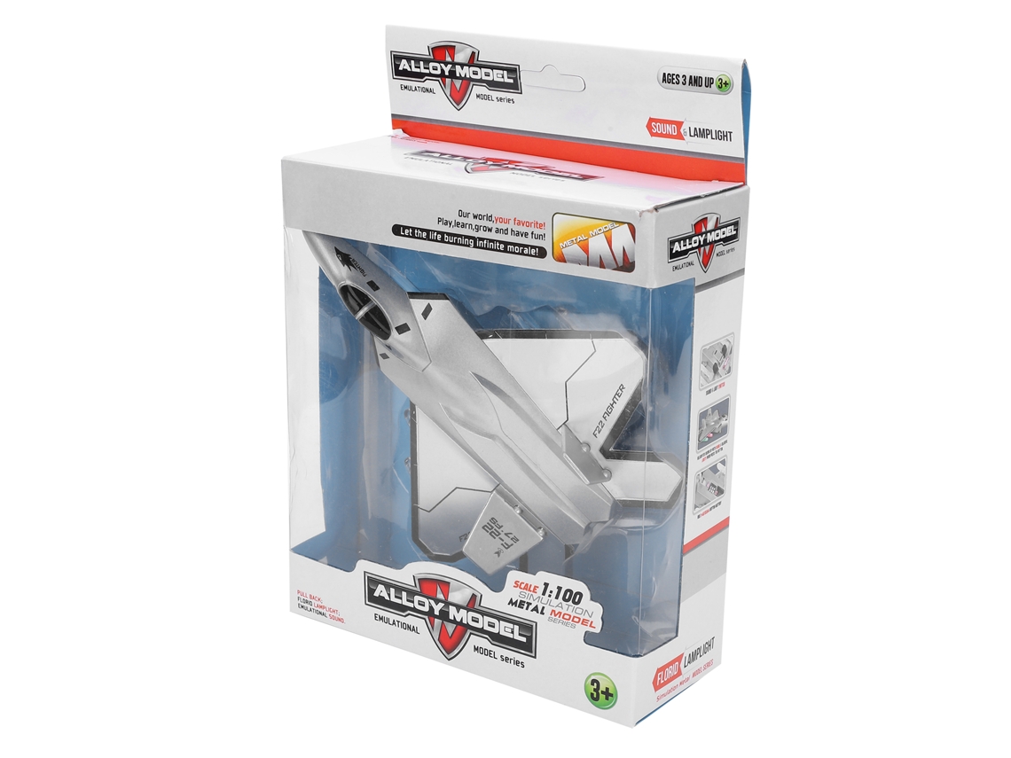 Maqueta De Avión F-22 De Aleación Con Luces Y Sonido, Retroceso, Decorativa, Regalo Para Niños De 3 Años En Adelante.