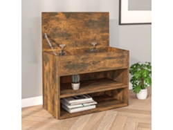 Banco Zapatero Organizador en Derivados de Madera Roble Ahumado 60X30X45 Cm
