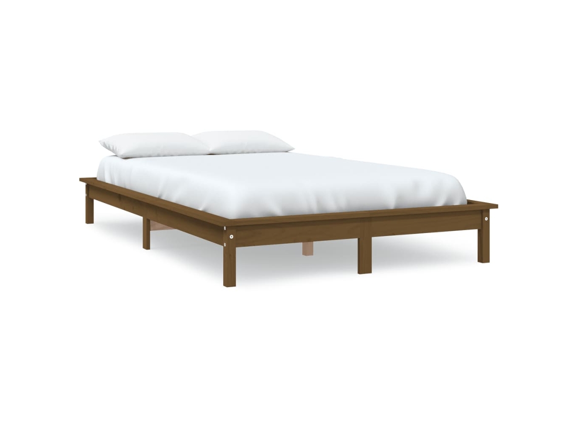 Maison Exclusive - Estructura De Cama Madera Maciza De Pino Marrón Miel 200x200 Cm