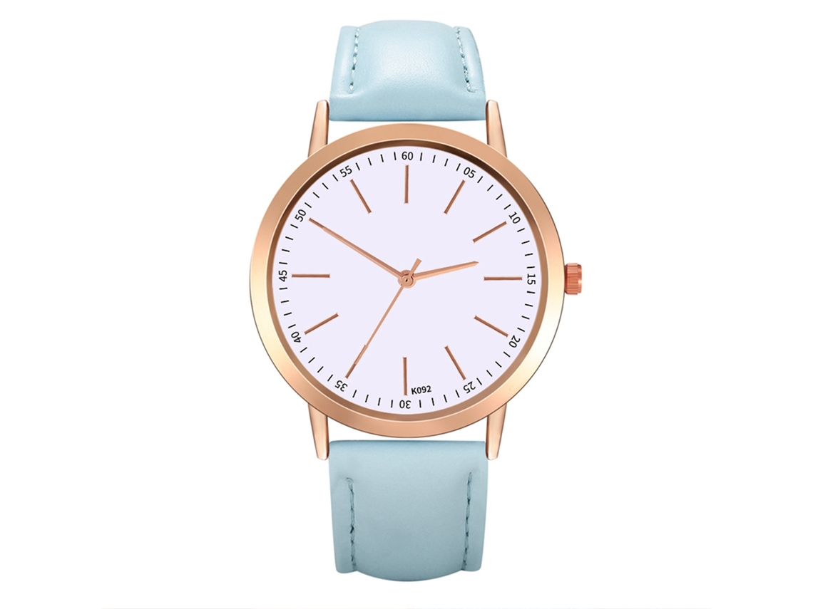 Reloj De Pulsera Analógico De Cuarzo Para Parejas, Estilo Ejecutivo, Azul Claro.