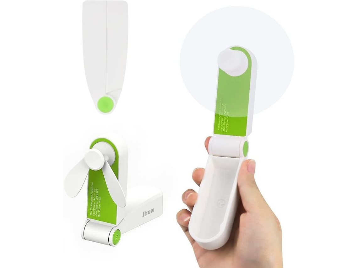 2026-ventilador Mini Portátil Plegable Usb Recargable Con 2 Velocidades Para Viaje Camping Hogar Verde