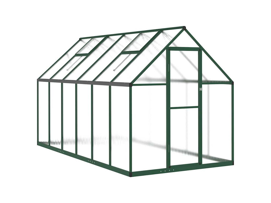 Maison Exclusive - Invernadero Con Marco Base Aluminio Verde 334x169x195 Cm