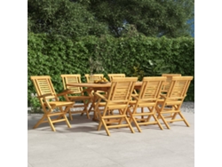 Sillas de jardín plegables (8 unidades, 56 x 63 x 90 cm), teca maciza, DKD Home Decor