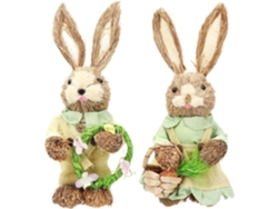 Figuras De Conejos De Paja Trenzada De 2 Piezas, 35 Cm, Estilo Mori