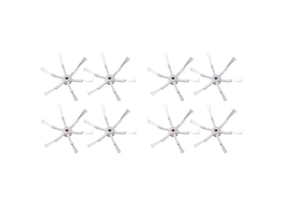 8 cepillos laterales blancos con 6 brazos para aspiradora robot Xiaomi Mi 1s 2 Roborock S50 S51 S5 - Repuestos y accesorios