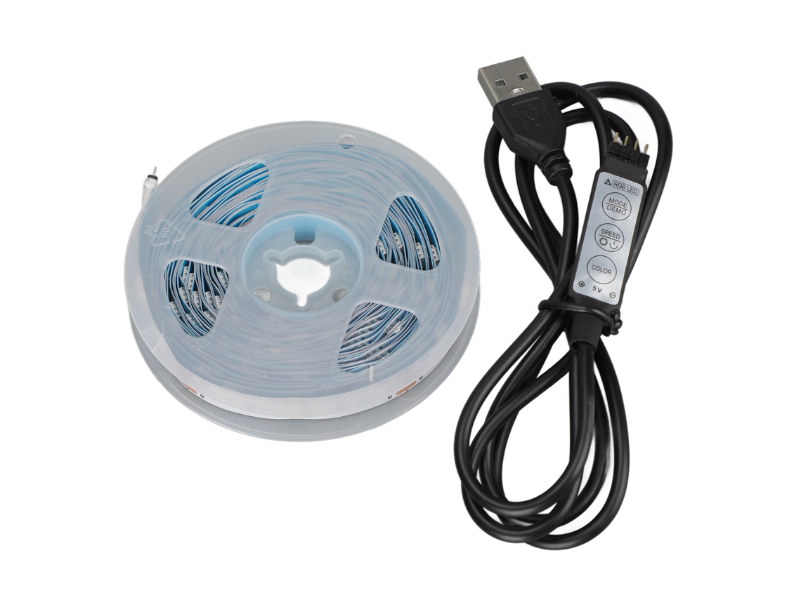 2026-tiras Led Rgb 5v Con Control Por Botón 3 Funciones Para Dormitorio Cocina Fiesta Festivales 5m/16.4ft