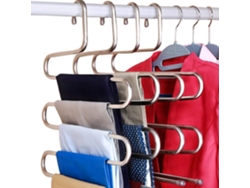Organizador de armario elegante para jeans, ahorra espacio, usos multifuncionales, perchas de acero inoxidable que mantienen el armario limpio y organizado.