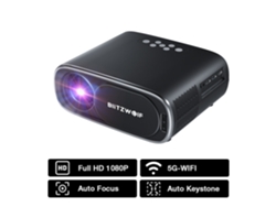 Proyector Blitzwolfbw-v4 1080p compatible con Bw-vf3, 5G, Wifi, duplicación, enfoque automático inalámbrico y corrección trapezoidal automática.