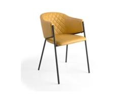 Conjunto de 2 Cadeiras de Jantar Ecopele Rycher MOMMA HOME (Ocre - Polipele -60x51x79 cm)