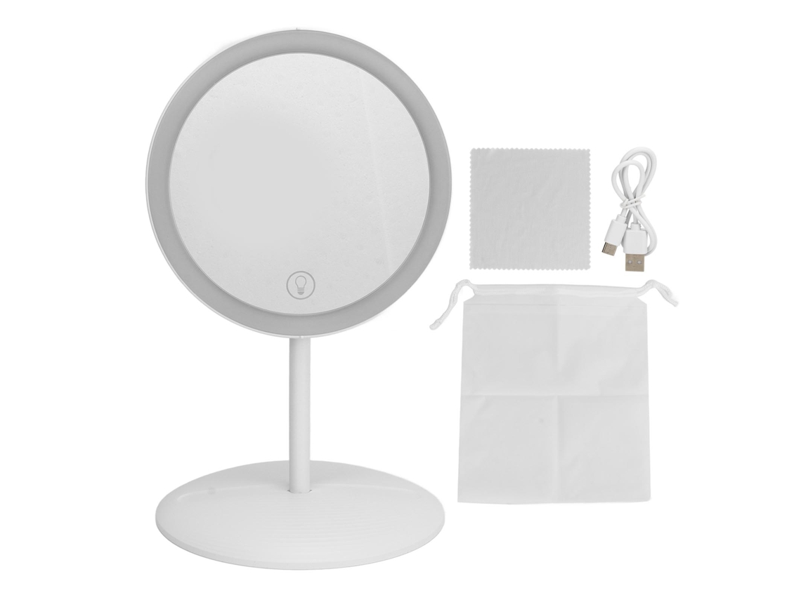 Espejo De Maquillaje Led Plegable Con Control Táctil, Carga Usb Y Soporte De Escritorio Portátil.