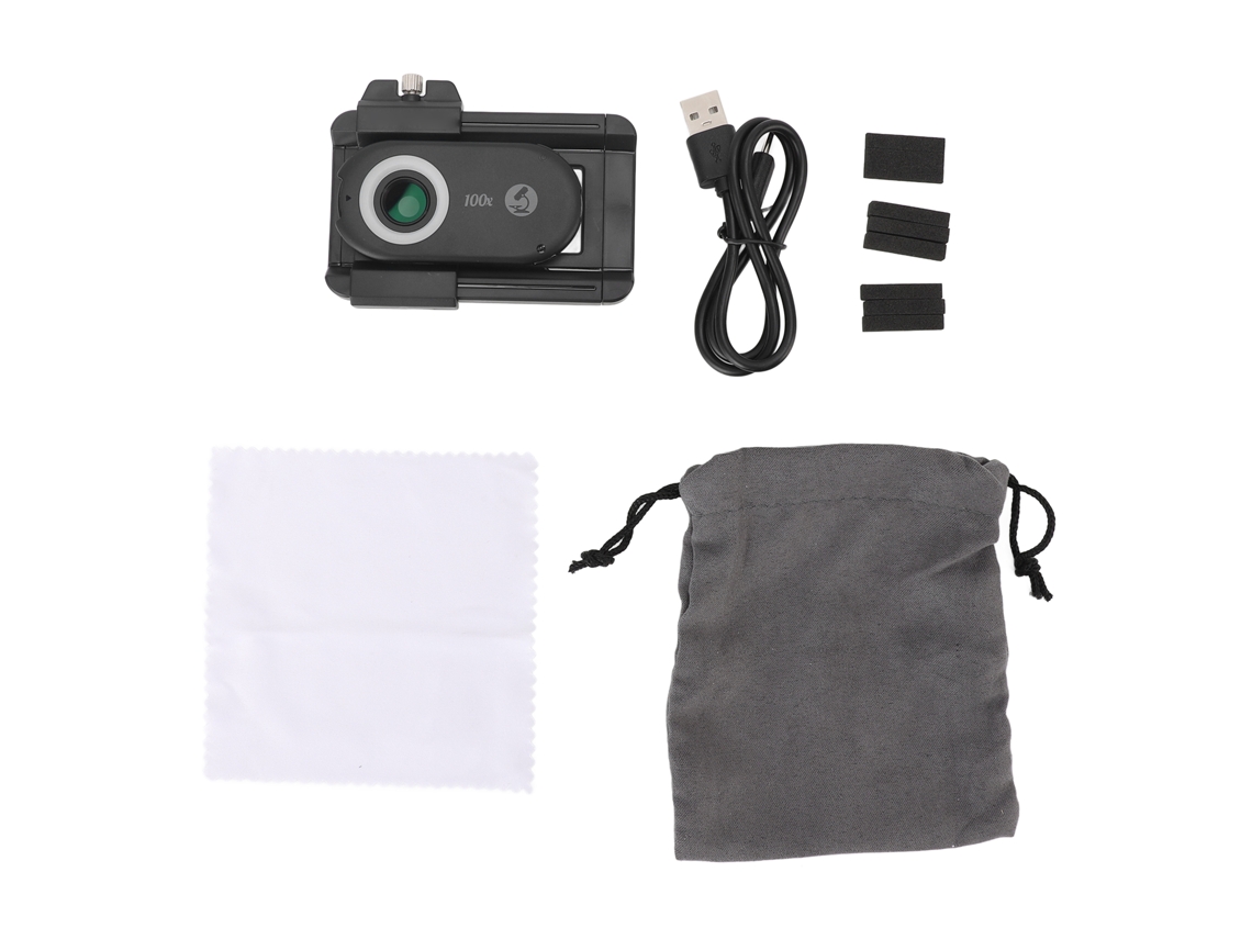 Lente Microscopio Para Teléfono Con Led Cpl Clip Universal 100x Zoom Nano Portátil Para Smartphones