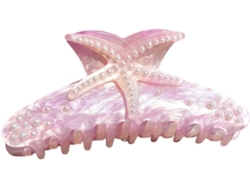 Pinza Para El Cabello Acrílica Decorada Con Estrellas De Mar Y Diamantes De Imitación, Ideal Para Fiestas Y Bodas.