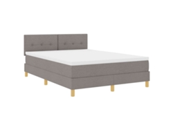 Maison Exclusive - Cama Box Spring Led Con Tiras Led Taupé 140 X 190 Cm Tela