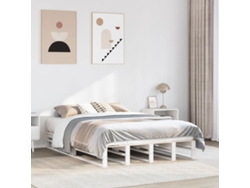 Estructura De Cama Sin Colchón Madera De Pino Blanca 120x200 Cm