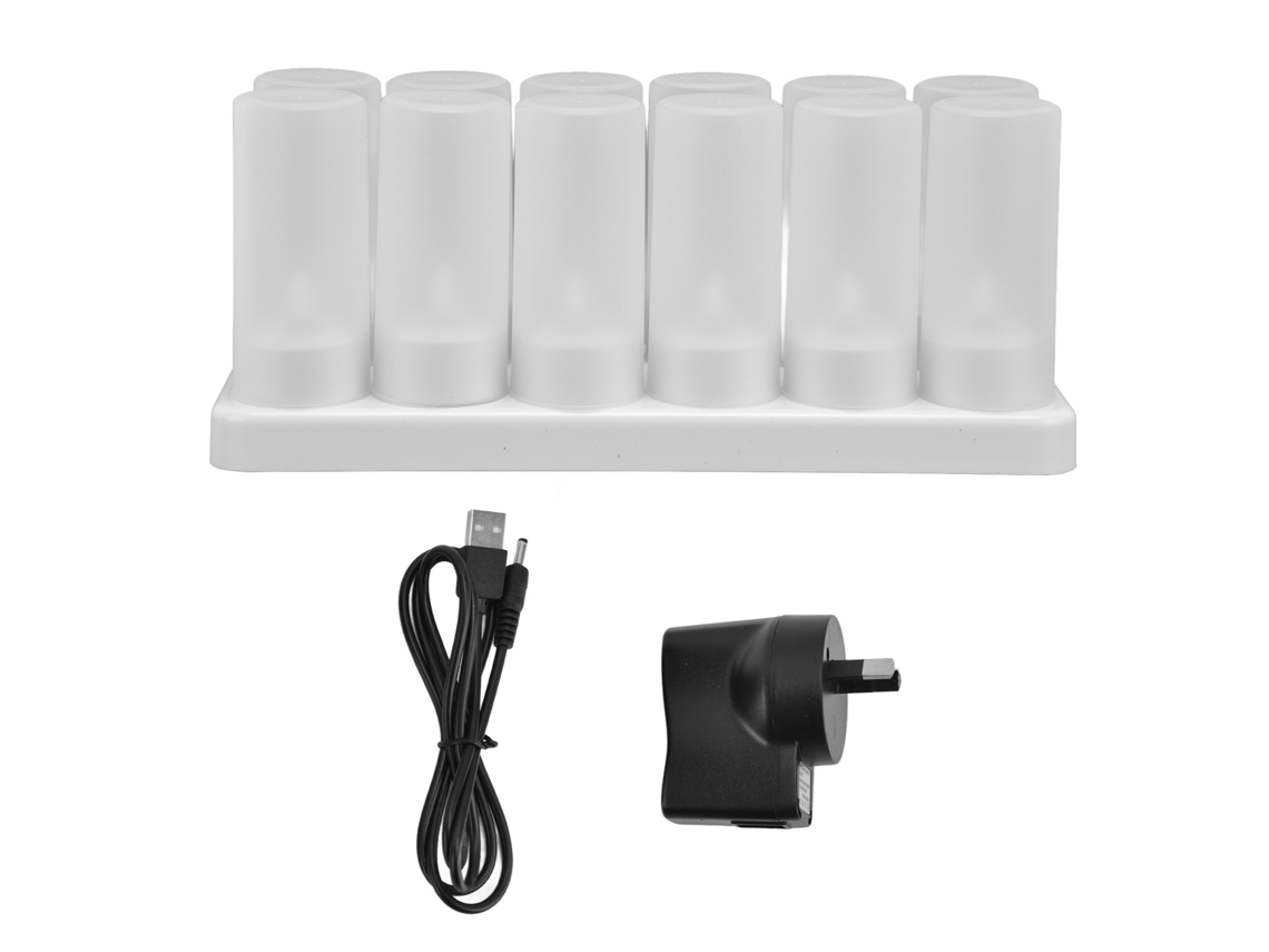 Vela LED recargable, sin llama e inalámbrica, Baok-vela 100-240v, lámpara de simulación de vela para el hogar, enchufe Au.