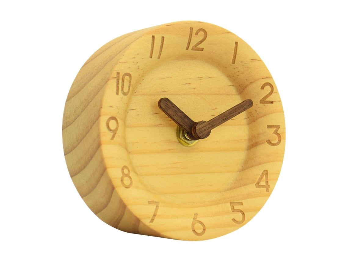 Reloj de madera maciza, reloj de mesa silencioso y creativo, reloj