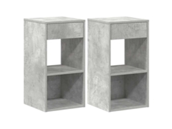 Juego de 2 mesitas de noche con cajón, gris cemento, MAISON EXCLUSIVE (35 x 34 x 66,5 cm)
