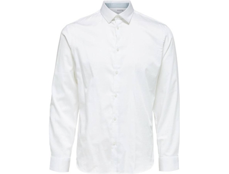 Camisa SELECTED Slim Algodón Hombre (XS - Blanco)