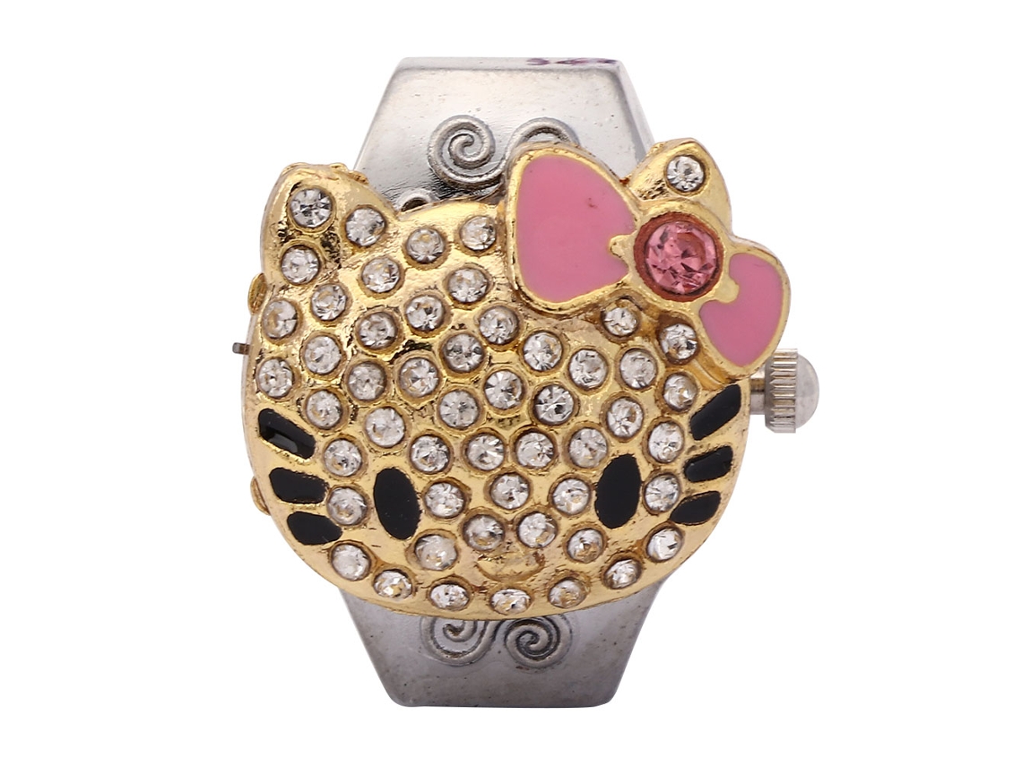 Reloj De Pulsera De Cuarzo Para Mujer Con Anillo Abatible Y Diamantes De Imitación, Rosa, A La Moda.
