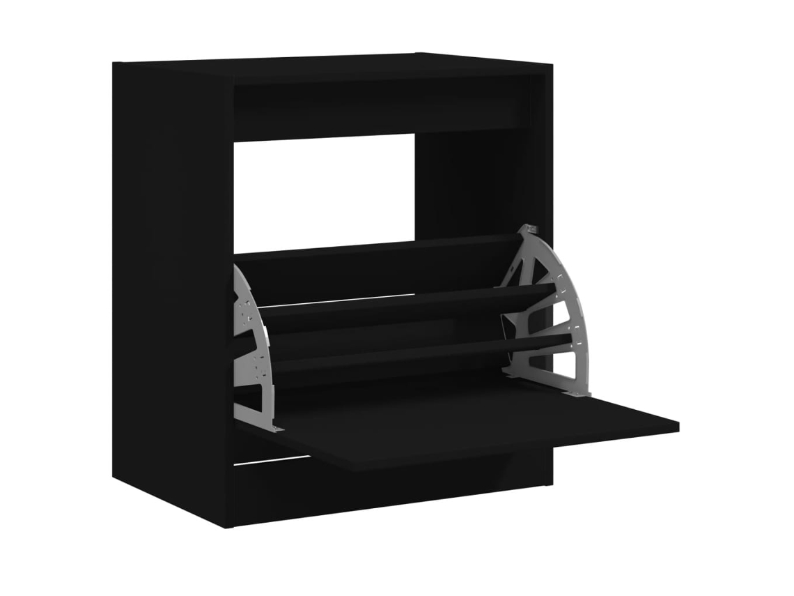 Maison Exclusive - Zapatero De Madera De Ingeniería Negro 60x42x69 Cm