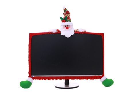Cubierta de borde de monitor de computadora de Navidad Cubierta de monitor de TV Cubierta de computadora portátil elástica