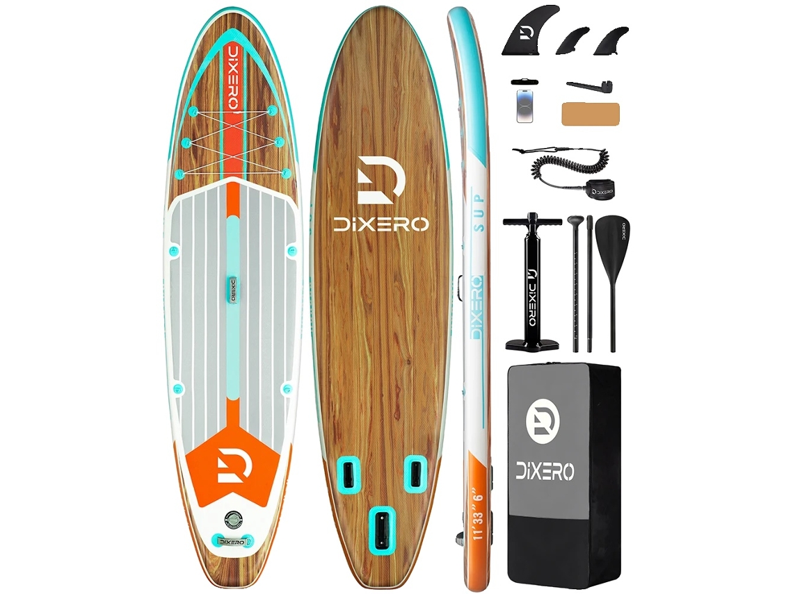 Tabla de paddle surf hinchable, PVC resistente, alta capacidad de carga, madera OEM