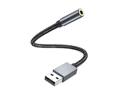 Adaptador de Audio INF Usb para Conector de 3,5 Mm Gris