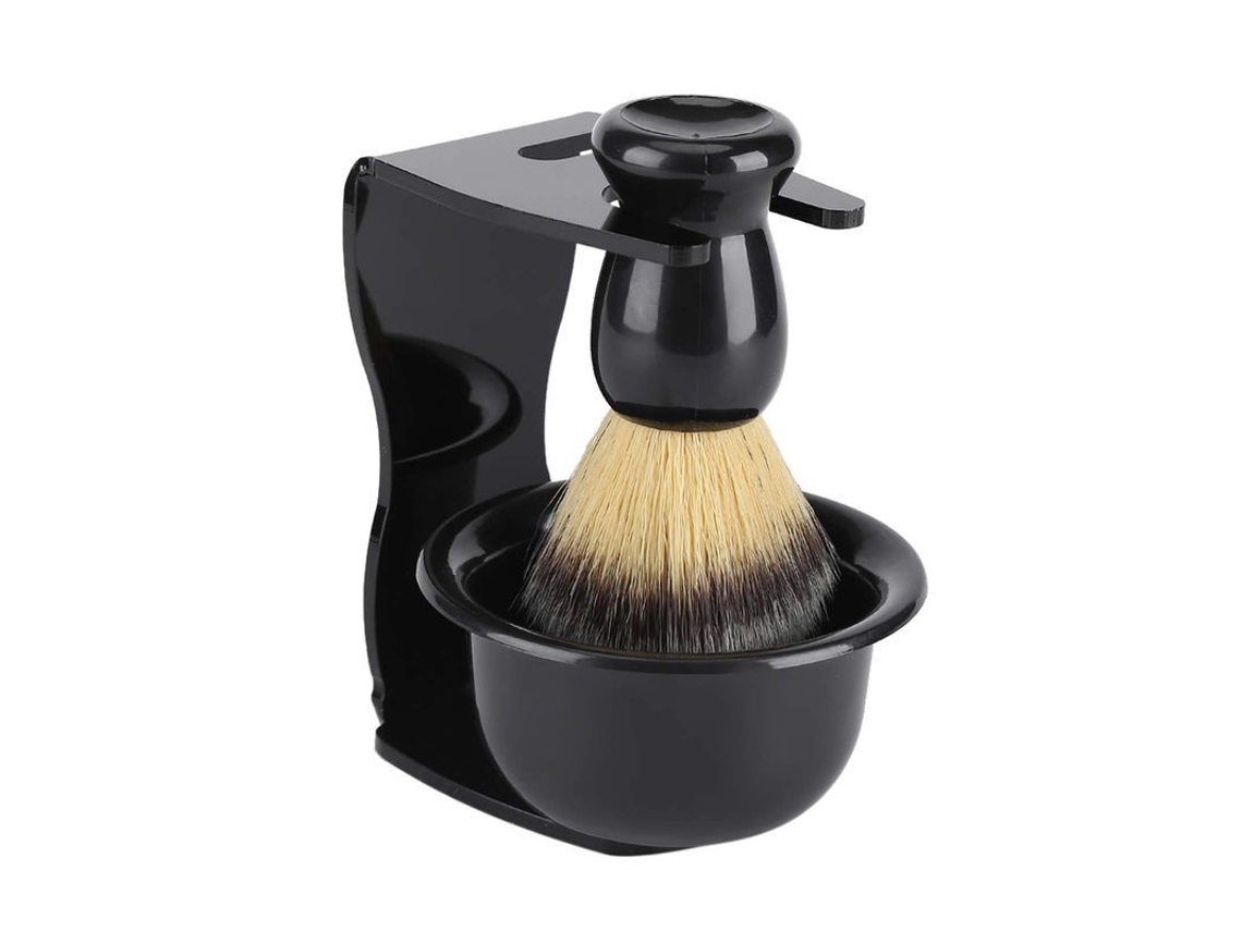 Kit De Afeitado Profesional De 3 Piezas Para Hombre: Brocha + Soporte + Tazón