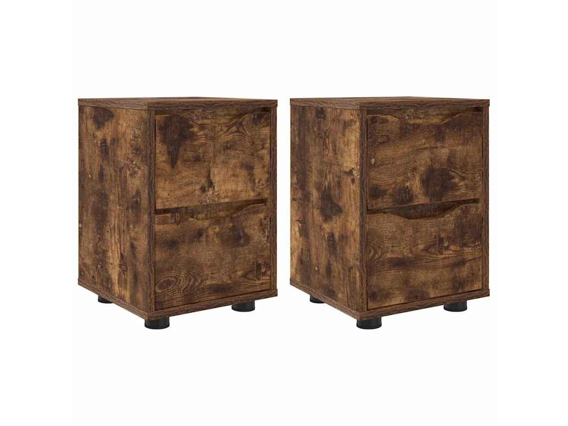 Juego de mesitas de noche de roble ahumado 30,5x30x43 cm MAISON EXCLUSIVE
