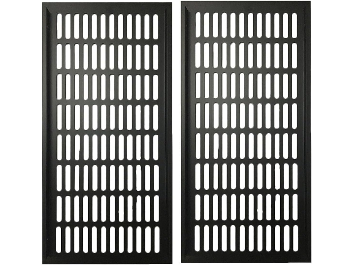 Juego De 2 Rejillas Ventilación Aleación Aluminio Negro, 200 Mm Ancho, Malla Transpirable, Para Armarios Y ...