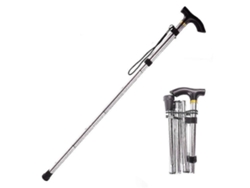 Bastón plegable ajustable con base para senderismo, trekking y otros deportes. Fabricado en aleación de aluminio. 1 unidad. Bastón de alta calidad.