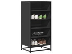 Mueble Zapatero | Armario Zapatero De Madera De Ingeniería Negro 48x38x97,5 Cm
