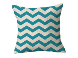2026-42151-funda De Almohada De Lino 2 Piezas, Abstracción Geométrica, Rayas Azul Lago Y Blanco, Moderno Simple, 45x45 Cm