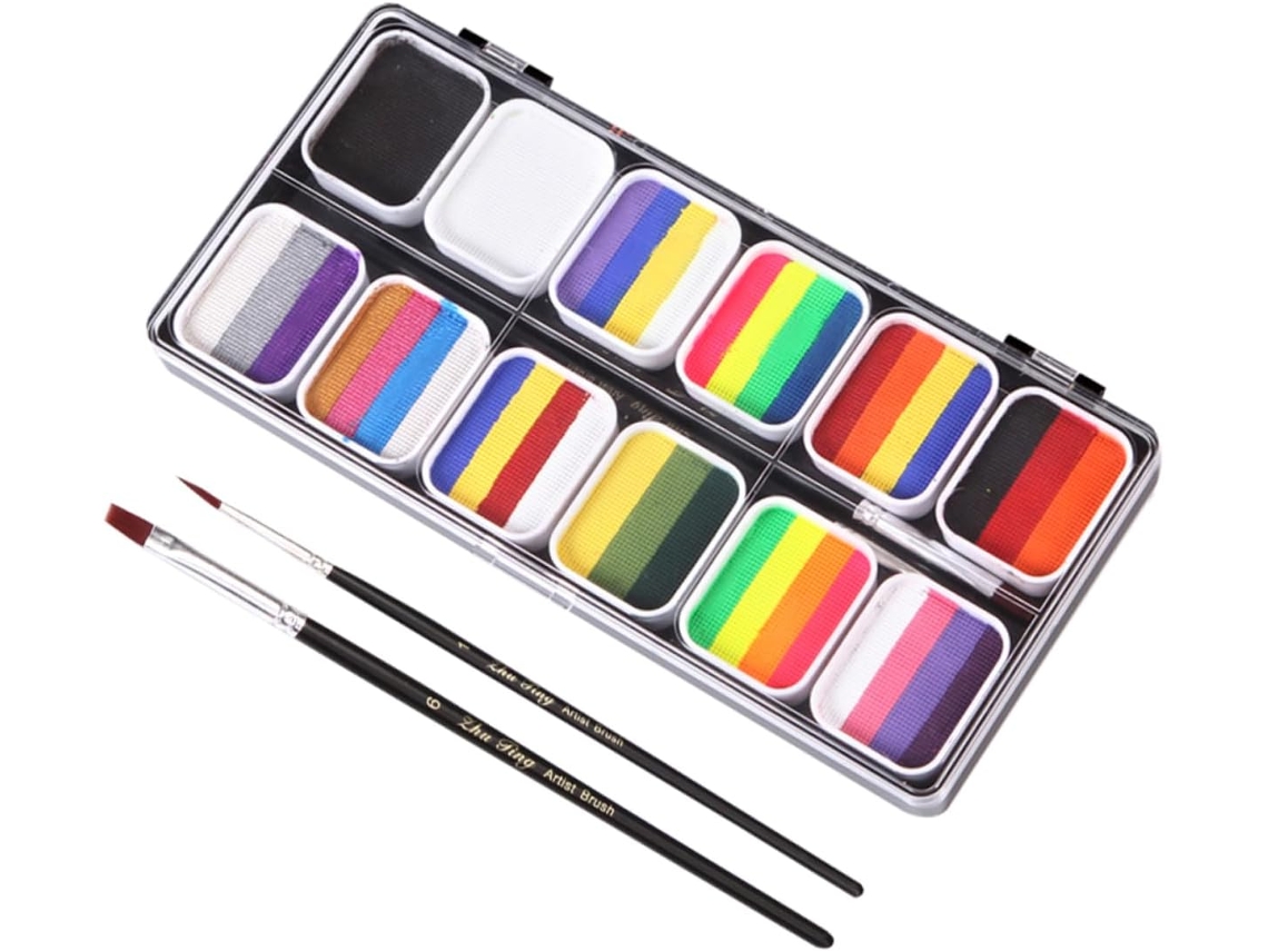 1 Juego De Paleta De Pintura Multicolor Para Niños Y Niñas, Kit Seguro Y Portátil.