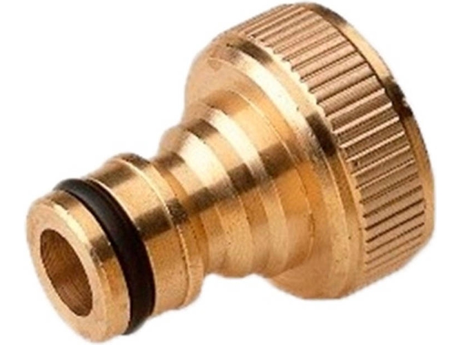 Conector Mangueira de Latão. Rosca Macho - Macho 3/4