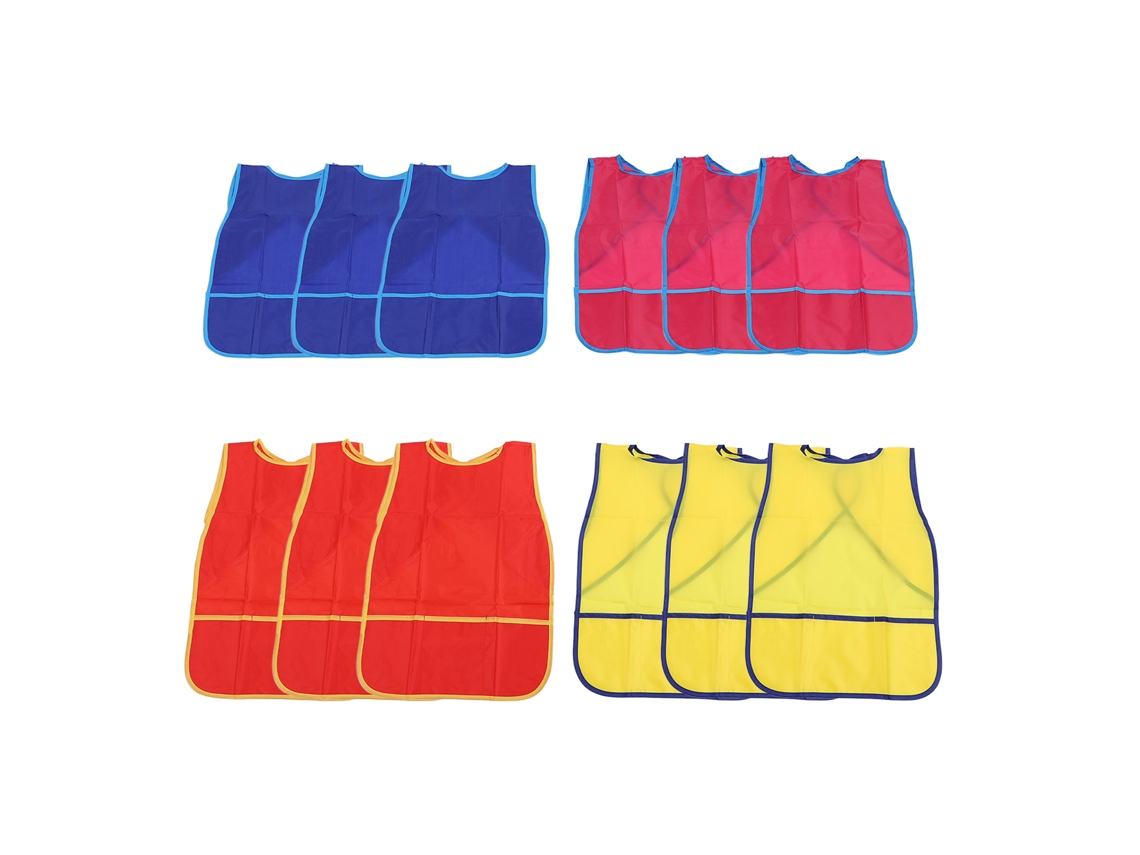 -12 Delantales Para Niños Sin Mangas Impermeables Con Bolsillo Para Pintura Y Manualidades Infantiles