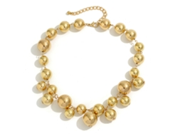 Elegante Collar De Perlas De Imitación Para Mujer, Ideal Para Fiestas, Bodas Y Uso Diario. Color: Oro.