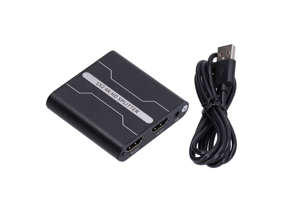 Divisor De Interface Multimedia Hd 1 In 2 Out Conversor 3840x216030hz Com Hdcp 1.4