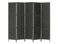 Biombo VIDAXL Negro Jacinto de agua (193x160 cm)