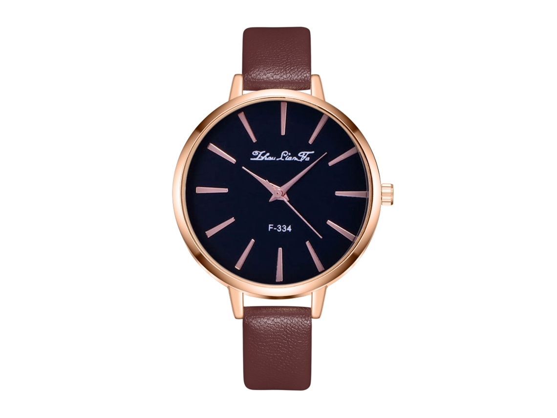 Reloj De Pulsera De Cuarzo Para Mujer Zhoulianfa Con Correa De Pu, Estilo Café Casual Y Moderno.