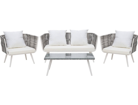 Conjunto de jardín en ratán beige BELIANI Ragusa