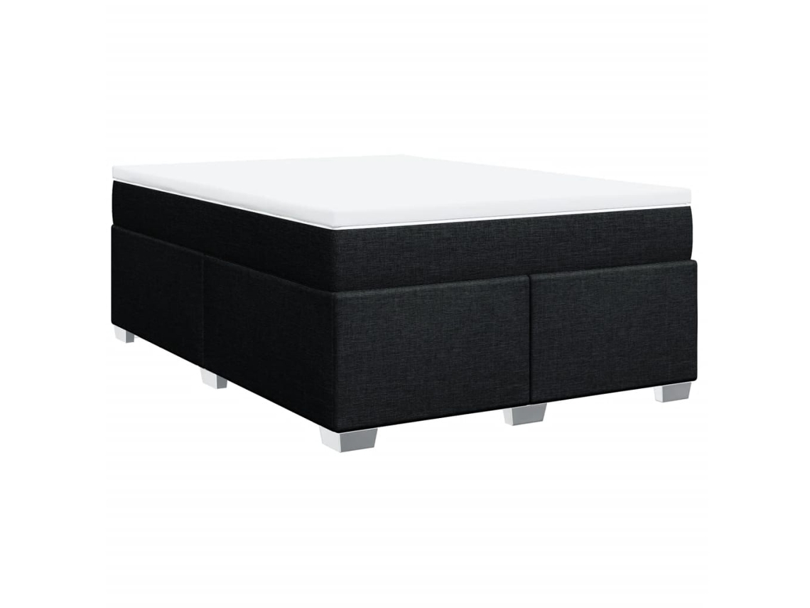 Maison Exclusive - Cama Box Spring Con Colchón Tela Negro 140x200 Cm