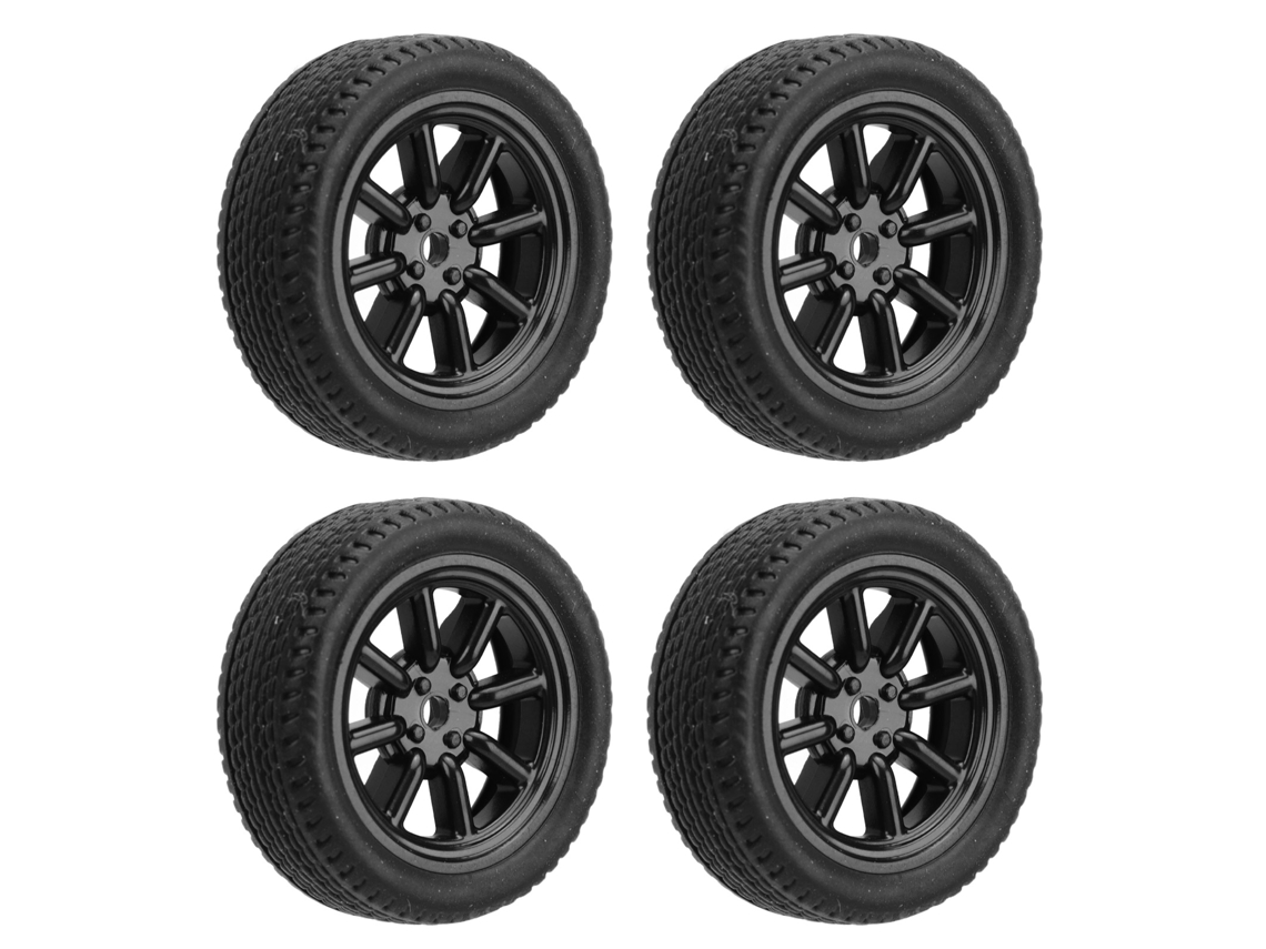 4 Neumáticos Para Coche Rc La0017 A86 Negros, 1 Cm De Ancho, 3 Cm De Diámetro, De Goma, Pieza De Repuesto Para Coche Teledirigido Ld-a86