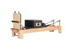Reformer Pilates Cuore Pilates Clásico – Estructura En Madera Maciza, Acolchado Eva Alta Densidad, Tapizado Negro Lavable