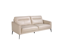 Sofá de 3 Plazas ANGEL CERDA (Gris Taupe y Negro - Cuero - 192 x 88 x 87 cm)