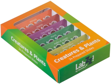 Juego de Cubjeobjetos para Microscopio LEVENHUK LabZZ CP24 Creatures & Plants