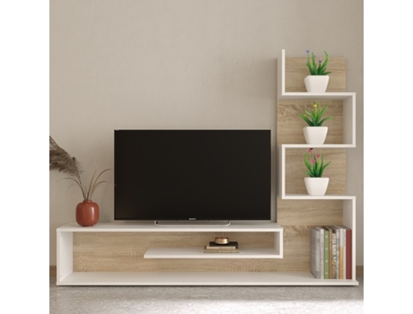 Conjunto De Tv De 160X29 Cm Cambrian/Blanco VEPHOME