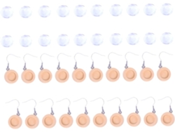 Conjunto De 40 Peças De Acessórios Para Brincos Com Bases Redondas, Em Vidro, Para Confecção De Bijuterias Diy, Coloridas.