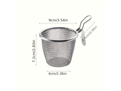 Cesta Coladora Pequeña De Acero Inoxidable Para Sartenes Calientes, Ideal Para Retirar Restos De Comida.